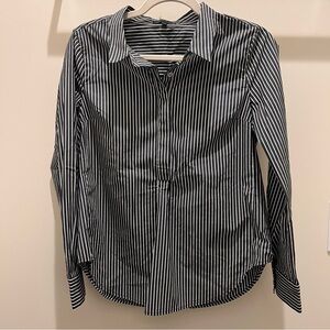 Universal Standard Black And White Pinstripe Shirt